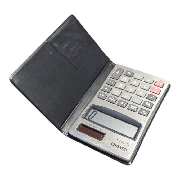 Casio SL-300Ve Solar Calculator Metal Flip Front Wallet Style Working - Picture 4 of 6